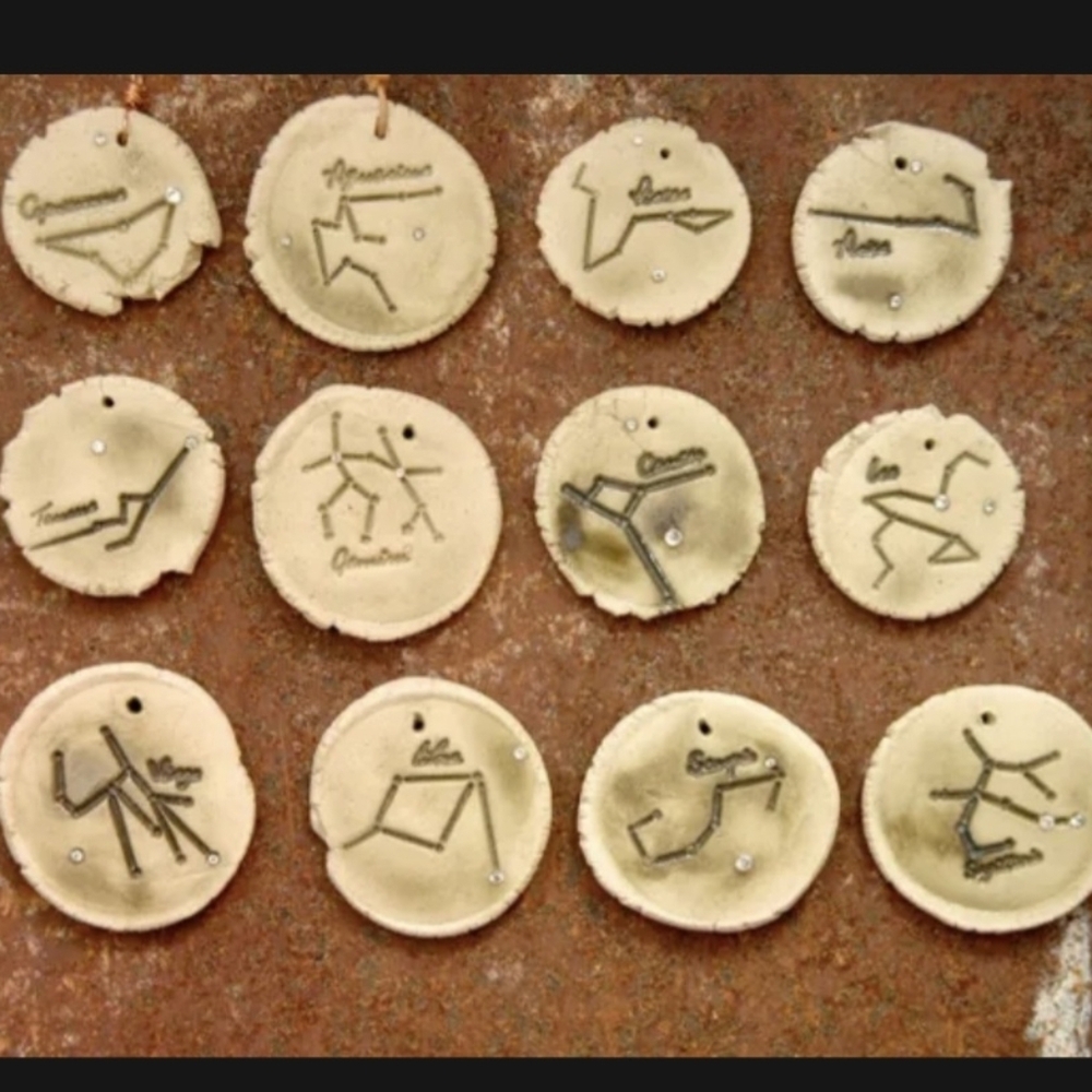 Essential Oil Zodiac Sign Constellation Necklace Stoneware Cubic Zirconia